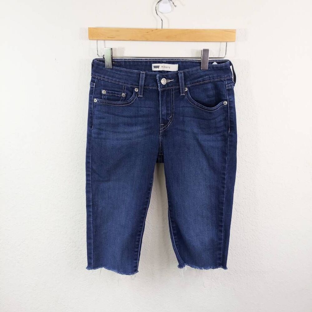 Levi's Womens 535 Blue Jean Shorts Stretch Dark Wash Cut Off Pockets  Sz 5